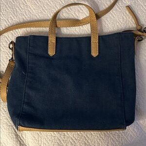 Universal Thread Denim and Tan Crossbody Bag